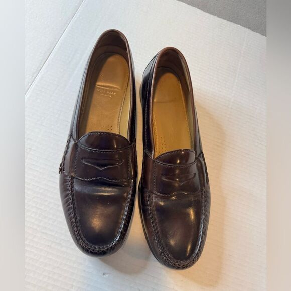 Men’s Cole Haan Leather Penny Loafers Sz 11.5 M Leather Soles Burgundy Cordovan - Picture 3 of 16